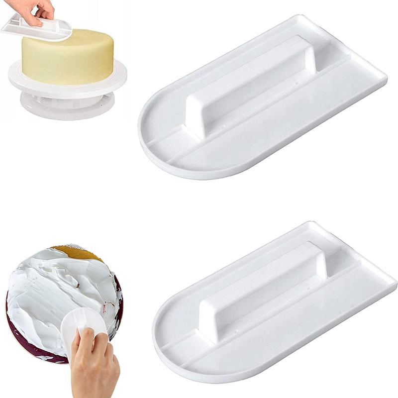 Fondant Smoother Set - ชุดเครื่องมือปาดหน้าเค้ก 2 ชิ้น ชุดอุปกรณ์ปาดหน้าเค้ก ไม้พายปาดฟองดองท์ อุปกรณ์ปรับระดับครีม