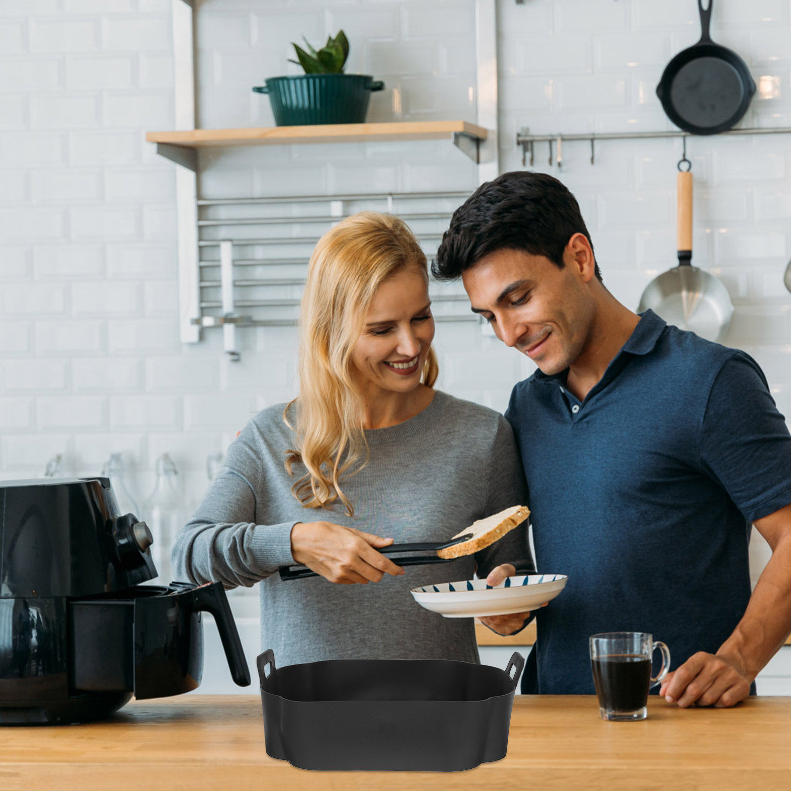 Kitchen Accessories For Baking - แผ่นรองอบซิลิโคนสำหรับหม้อทอดไร้น้ำมัน ไม่ติดกระทะ ทนความร้อน ใช้ซ้ำได้ แผ่นรองหม้อด้านใน อุปกรณ์ครัวที่จำเป็น