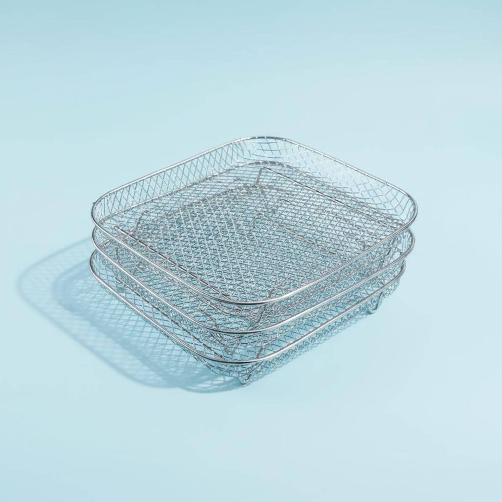 Kitchen Accessories For Baking - ตะแกรงทอดอาหารแบบไม่ใช้น้ำมัน ทนความร้อน 3 ชั้น ตะกร้าตาข่าย อุปกรณ์ครัว