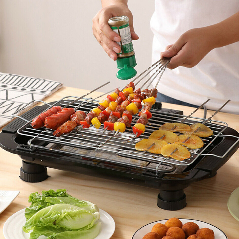 Kitchen Baking Tray Organiser - ครัวเรือน Smokeless Grill 2000W มัลติฟังก์ชั่ไฟฟ้า Griddle