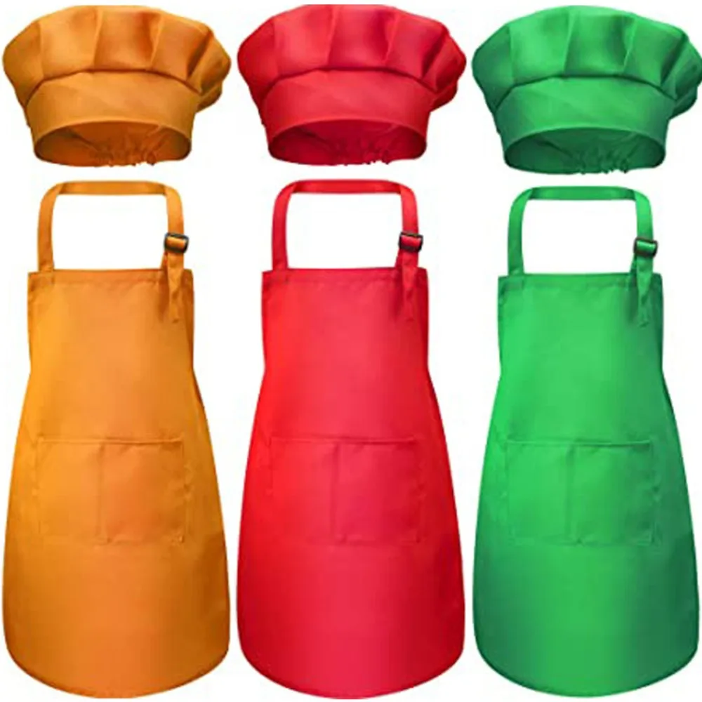 Baking Kitchen For Kids - ผ้ากันเปื้อนเด็ก ผ้ากันเปื้อนเชฟ มีกระเป๋าหน้า สำหรับเด็กชายและเด็กหญิง ผ้ากันเปื้อนทำครัว งานฝีมือ