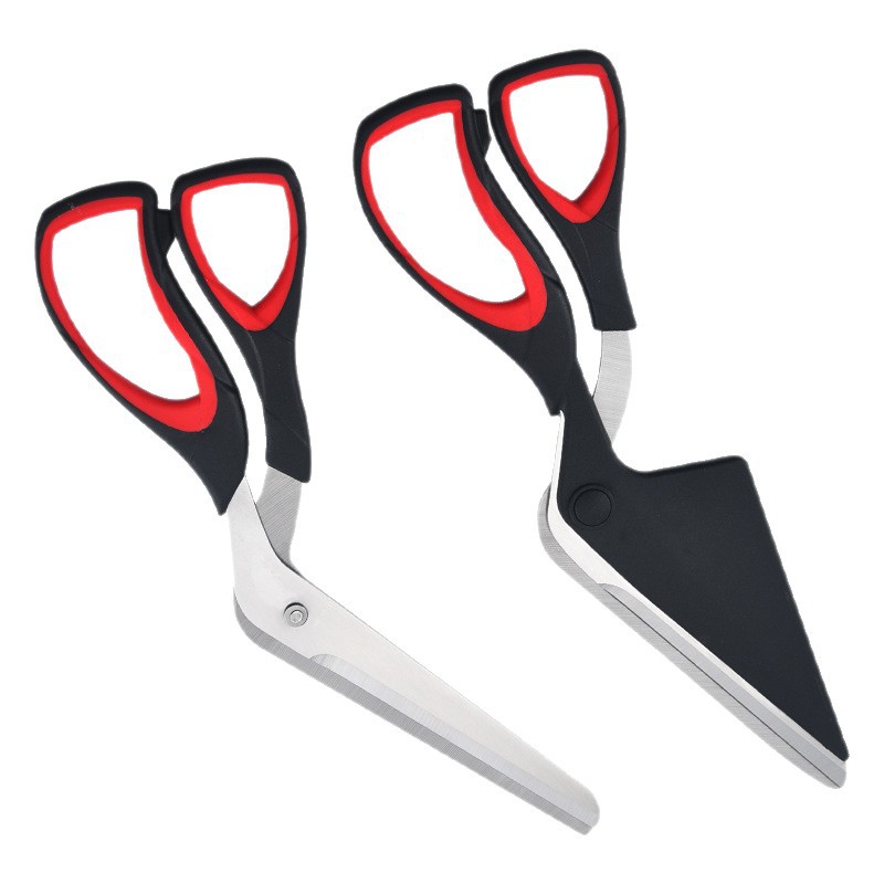 Kitchen Shears In Baking - กรรไกรตัดพิซซ่าสแตนเลส กรรไกรครัวแบบถอดได้ กรรไกรตัดอาหาร อุปกรณ์ทำบาร์บีคิว อุปกรณ์ทำเบเกอรี่อเนกประสงค์สำหรับใช้ในบ้าน
