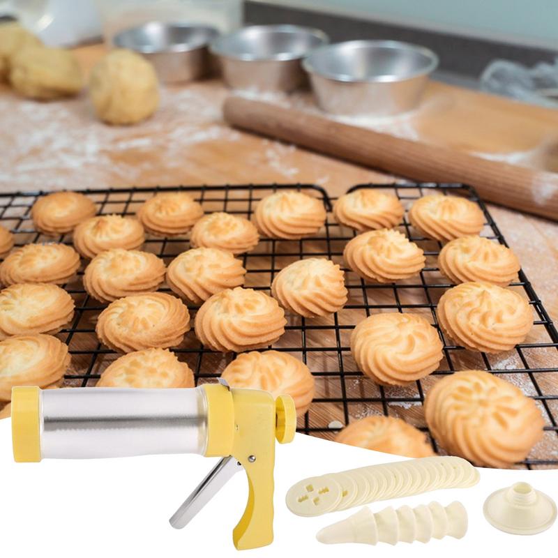 Kitchen Baking Aid - เครื่องมือกดคุกกี้สำหรับทำบิสกิตแบบแฮนด์เมดเครื่องมือทำคุกกี้เครื่องมือช่วยในครัวการอบอุปกรณ์กดคุกกี้ Spritz สำหรับบิสกิต