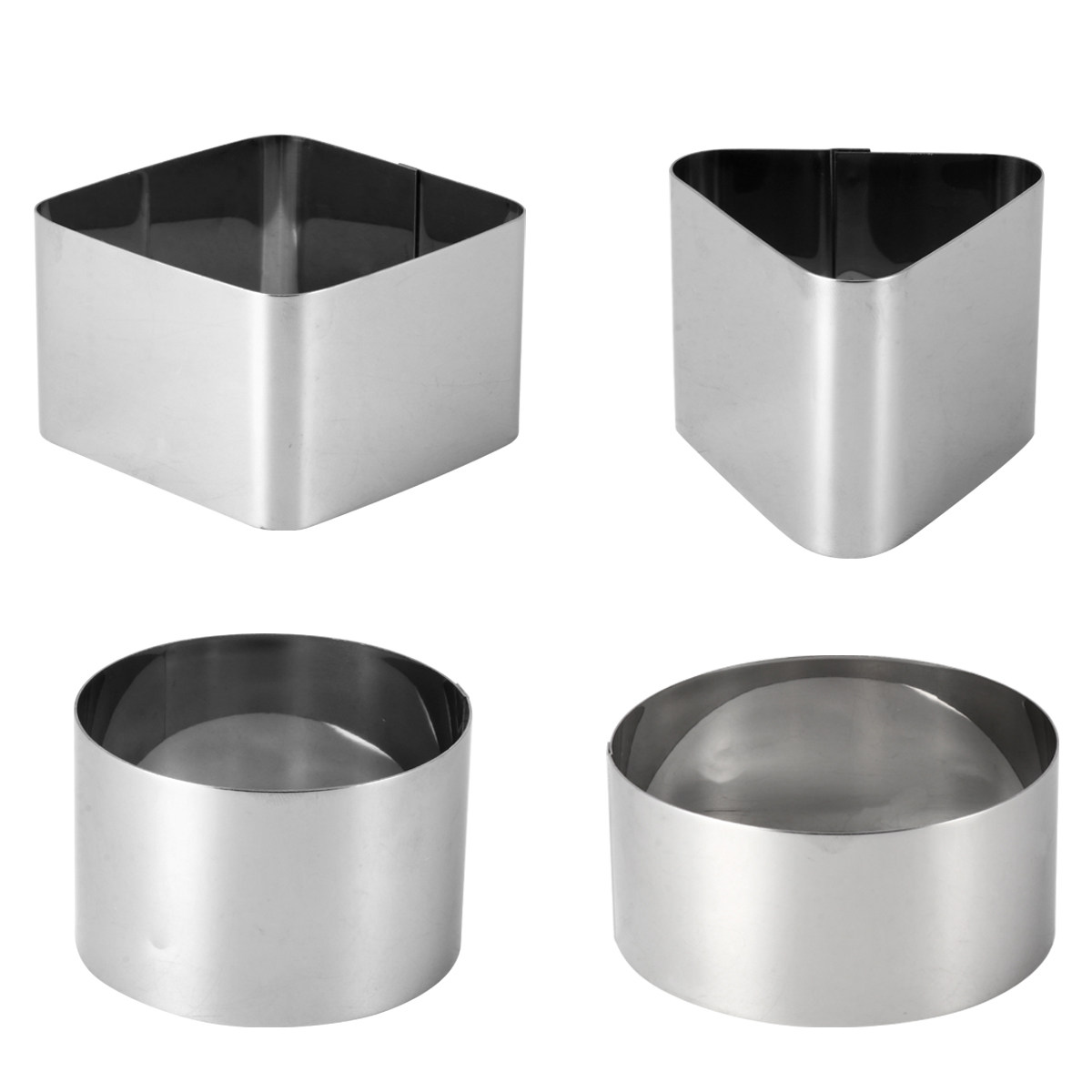 แม่พิมพ์วงแหวนมูสสแตนเลส 4 ชิ้ - Kitchen Accessories For Baking บทวิจารณ์และราคา