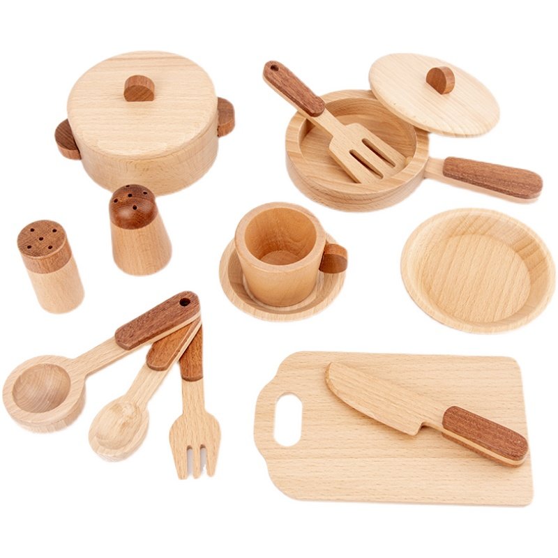 ชุดครัวไม้บีชสำหรับเด็กของเล่น - Kitchen Baking Utensil Set บทวิจารณ์และราคา