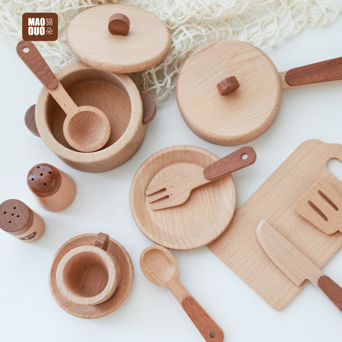 ชุดครัวไม้บีชสำหรับเด็กของเล่น - Kitchen Baking Utensil Set บทวิจารณ์และราคา