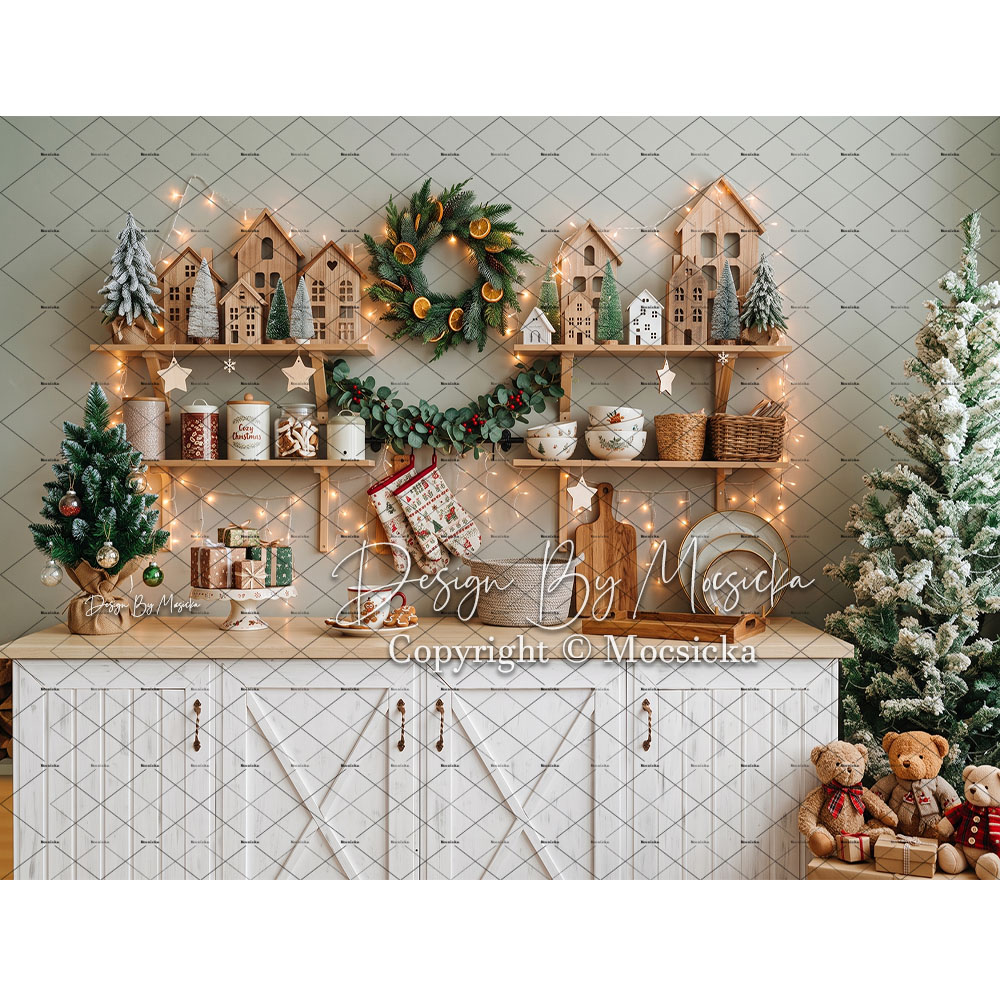 ฉากหลังถ่ายภาพคริสต์มาสขนมปังข - Baking Kitchen For Kids บทวิจารณ์และราคา