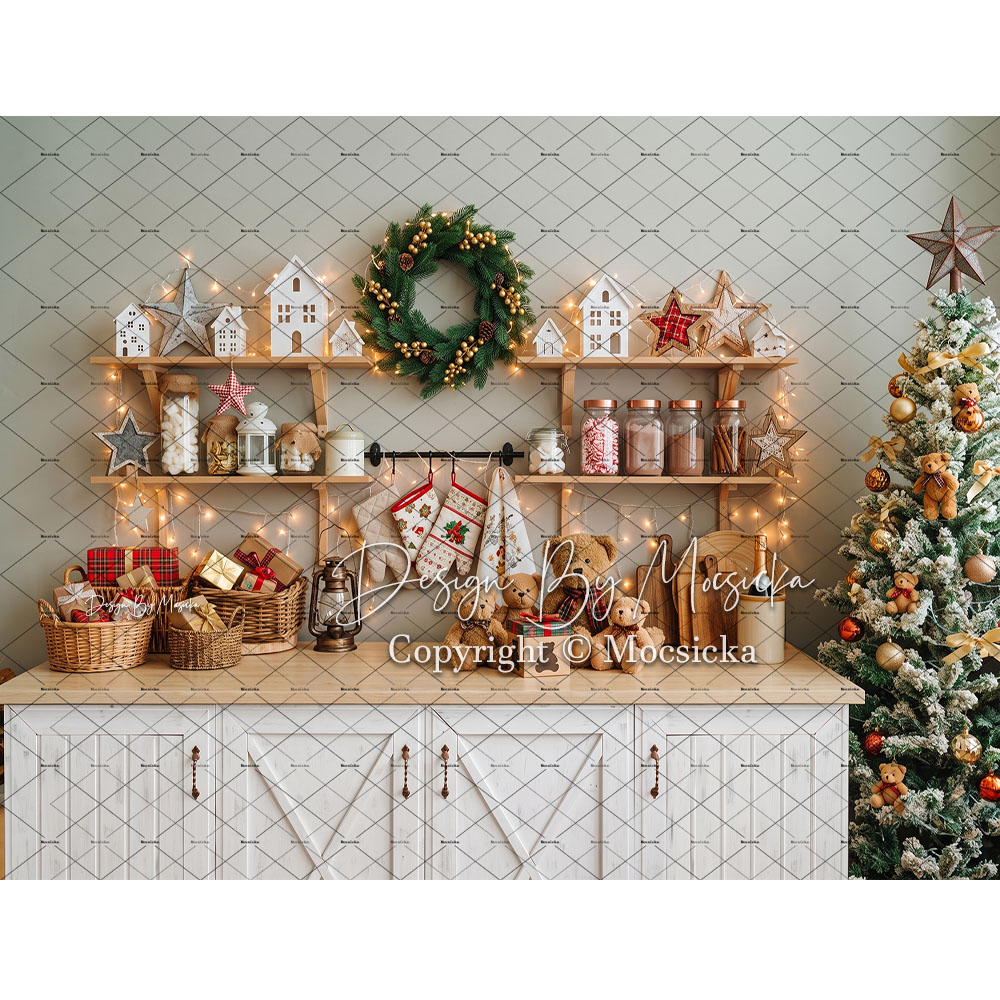 ฉากหลังถ่ายภาพคริสต์มาสขนมปังข - Baking Kitchen For Kids บทวิจารณ์และราคา