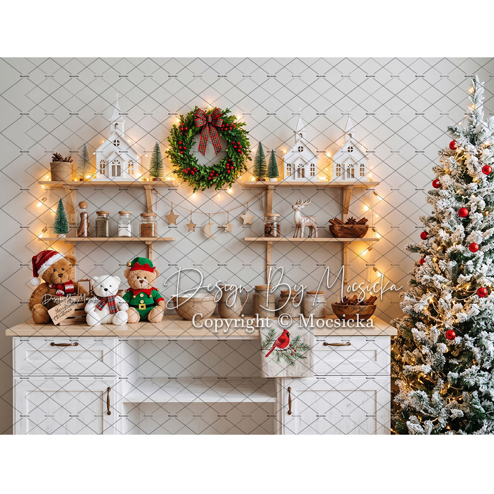 ฉากหลังถ่ายภาพคริสต์มาสขนมปังข - Baking Kitchen For Kids บทวิจารณ์และราคา