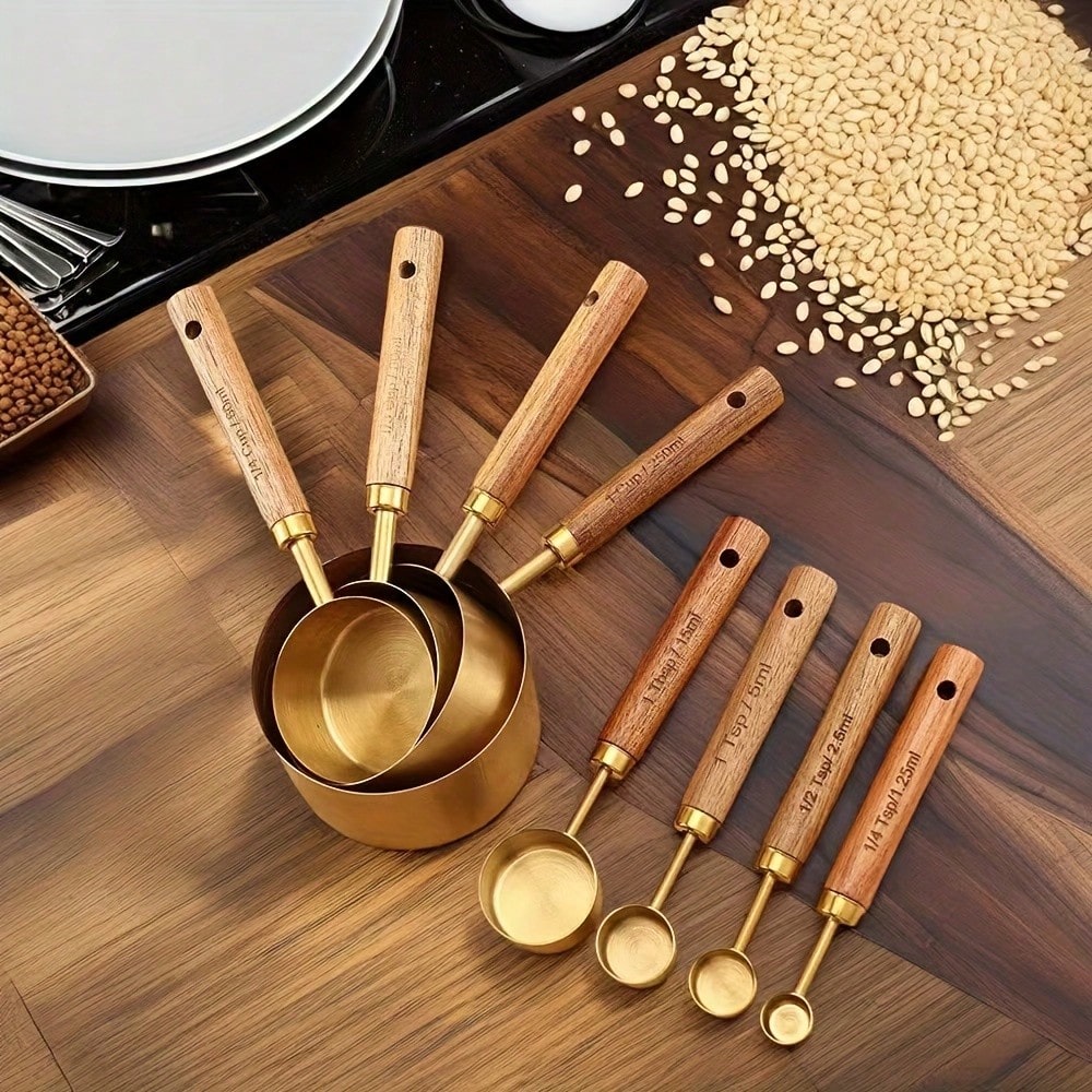 ชุดถ้วยตวงและช้อนตวงสแตนเลส 8  - Baking (Kitchen Ingredient) บทวิจารณ์และราคา