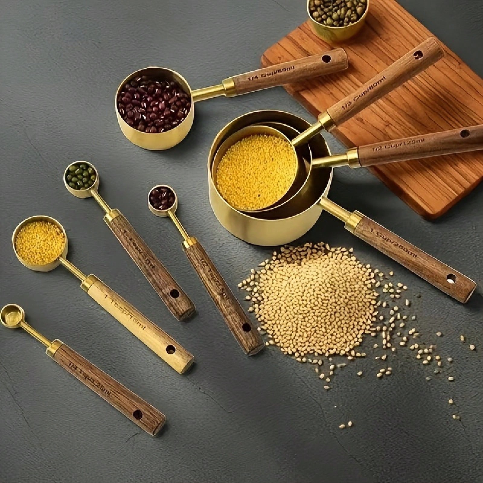 ชุดถ้วยตวงและช้อนตวงสแตนเลส 8  - Baking (Kitchen Ingredient) บทวิจารณ์และราคา