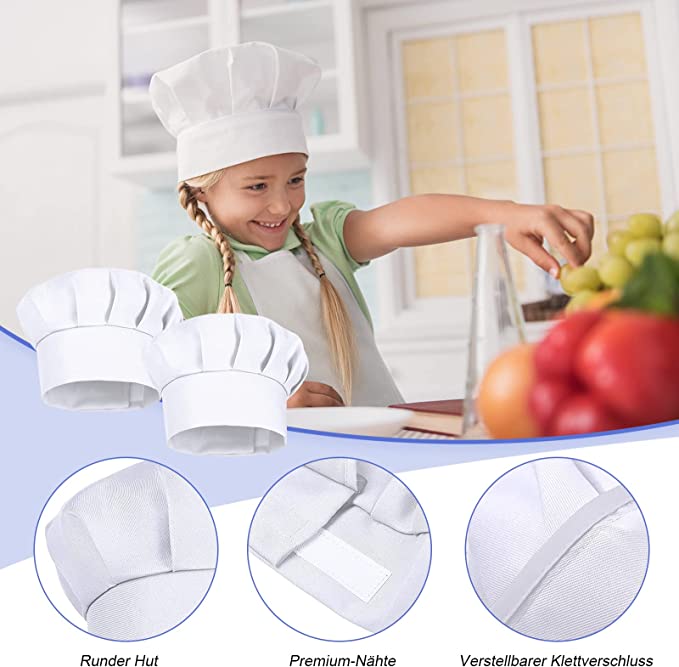 หมวกเชฟเด็ก 4 ชิ้น สูง 21 ซม.  - Baking Kitchen For Kids บทวิจารณ์และราคา